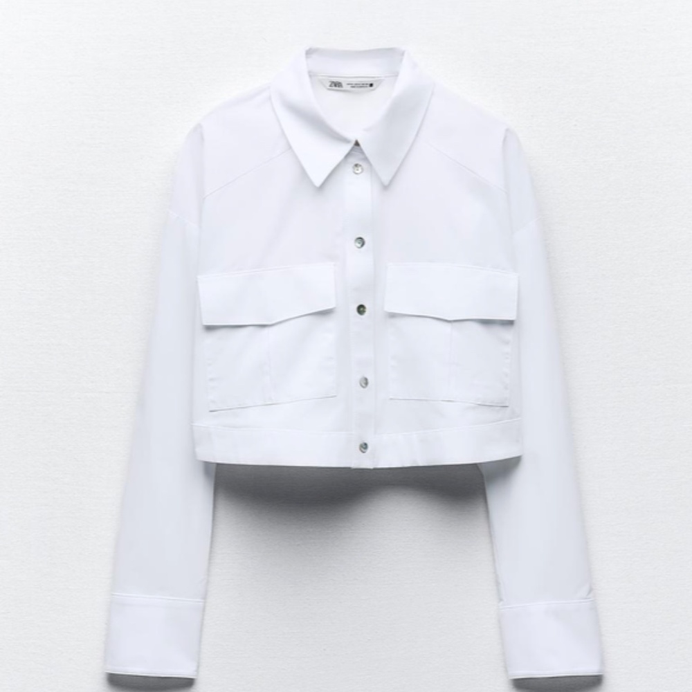 Cropped Poplin Shirt